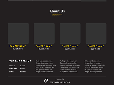 The One Resume - Homepage UI Design