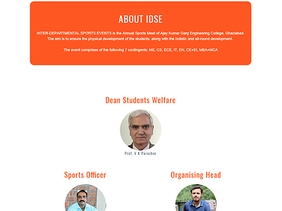 Inter Departmental Sports Event 2017 departmental design event inter sports ui ux web webpage website