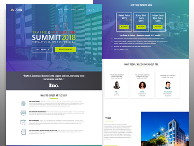 Traffic & Conversion Conference Site conference page event page sales page ui design landing page