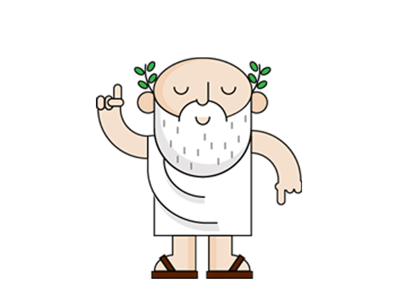Dancing Aristotle cartoon character