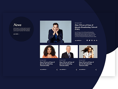 News section design photoshop ui ux web