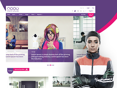 Noon Magazine website design photoshop sport ui ux web women