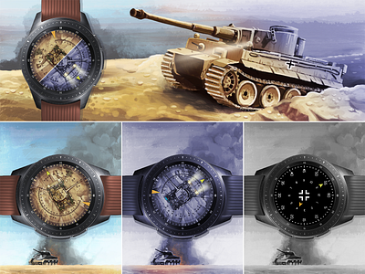 Panzer Time idea illustration samsung smartwatch tank war watch