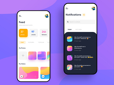 Social Media app UI\UX by Alex Socoloff 🥇 on Dribbble