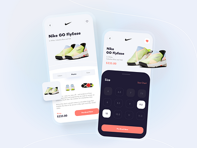 Nike GO FlyEase UI/UX design e commerce app e commerce shop ecommerce app minimal mobile mobile app design mobile ui modern nike nike shoes shopping app sneakers store app trendy ui ux
