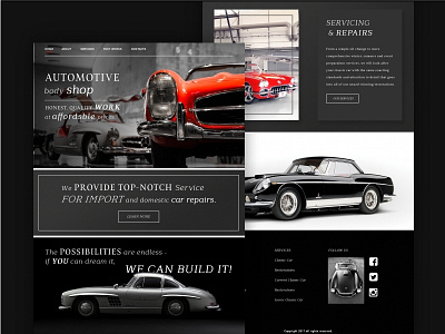 Classic car body shop design car corporate design ui ux web xd