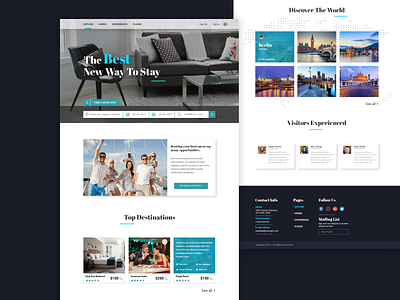 Hotel and Apartment Booking UI/UX Design (AirBnB Clone) airbnb apartment booking design hotel landing simple ui web webdesign webpage website