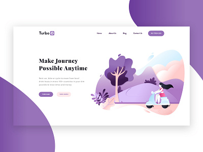 Bike website landing page header in Adobe XD bike design landing landing page logo motorbike photographer rent rental scooter travel typography ui ux vector web webdesign webpage website xd