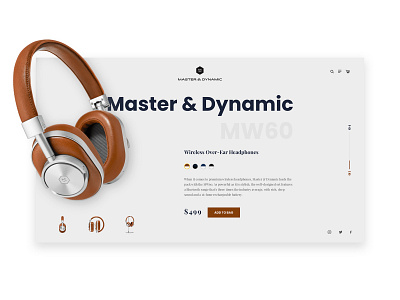 Master & Dynamic Headphones Landing Page Concept