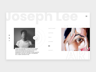 Joseph Lee Art Website Concept art clean design hero hero banner illustration joseph lee landing landing page modern modern art painting ui ux webdesign website