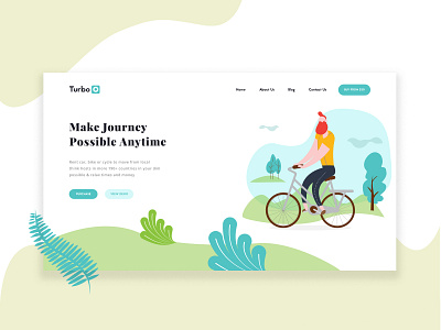 Bike website landing page header in Adobe XD