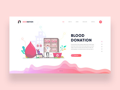Blood Donation Illustrated Landing Page Concept