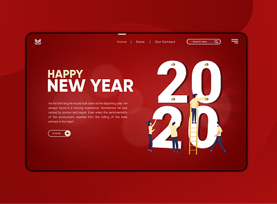 Happy New Year 2020 2020 design happy new year illustraion illustration illustration art landing landing page typography web webdesign webpage website
