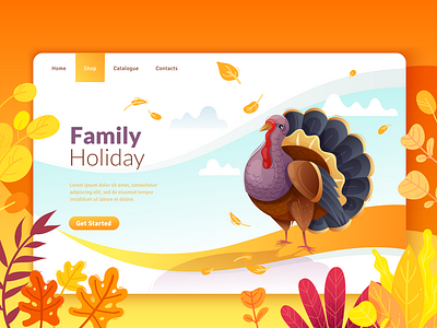 Happy Holidays to all the Dribbble Community animation app branding christmas design gradient illustration landing landing page landing page design thanksgiving turkey ui ux vector art web design webdesign website design