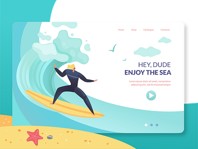 Miss The Summer and Surfing animation design flat illustration illustration art landing landing page design procreate sea summer camp surfing ui ux vector vector art vector illustration web web design webdesign