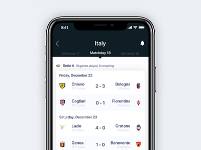 ⚽️ Football Matchday Overview app apple design football ios iphone sketch ui ux