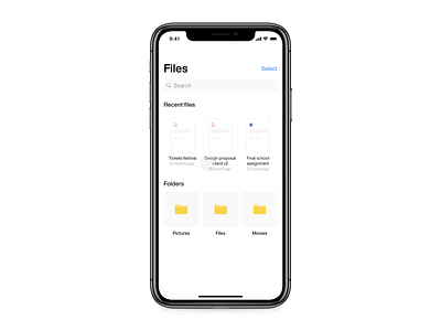 File iOS app - Drag to folder app ios iphone principle prototyping sketch app ui ux