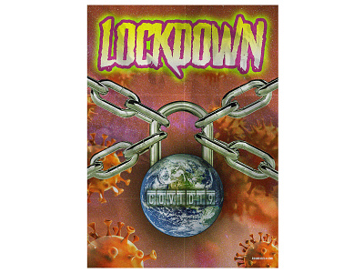 Lockdown composition covid graphic design lockdown pandemic poster retro vintage
