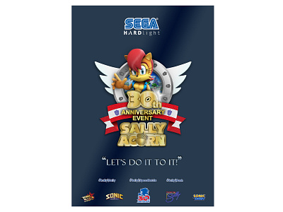 Sally Acorn 30th Anniversary Event advert campaign digital production event graphic design hardlight mockup poster rally4sally sonic the hedgehog