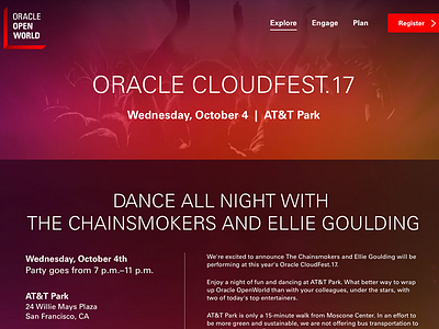 Oracle's Cloudfest17 digital production graphic design ui ux web design
