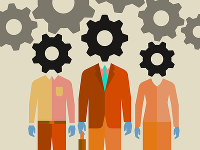 Corporate Cogs graphic design illustration