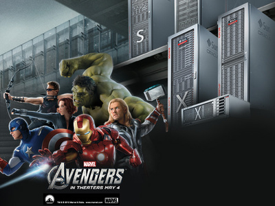 Avengers/Oracle promo (2012) composition graphic design