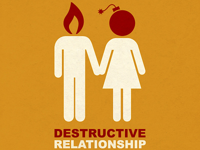 Destructive Relationshships graphic design illustration