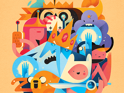 Adventure Time Poster adventure time cartoon character color geometric illustration poster texture vector