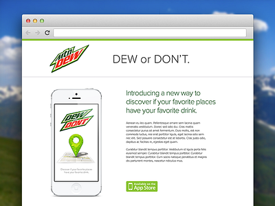 Dew or Don't Website app clean dew ios iphone mtn pepsi simple ui website