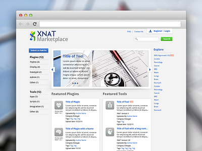 XNAT Marketplace Website clean medical plugins simple website