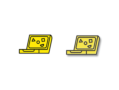 Computer pin enamel enamel pin pins shapes yellow