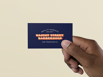 Haight Street Barbershop business card barbershop branding design lockup logo san francisco typography