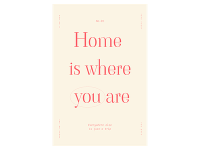 Home is where you are beige home love love is love poster red trip type valetines