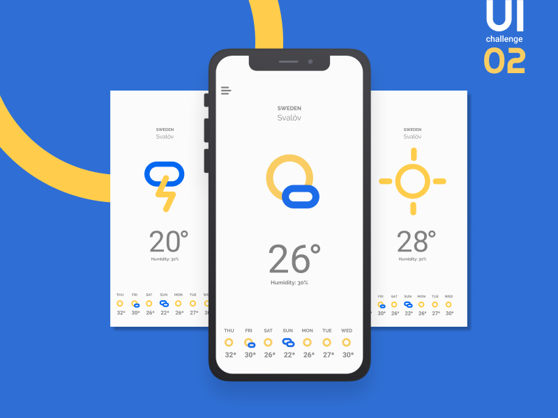 ui challenge 02 - Sweden inspired weather APP sweden weatherapp uichallenge ui
