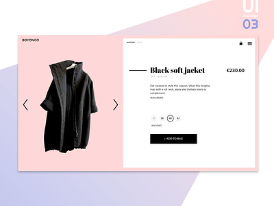 UI challenge 03 - ecommerce fashion product page