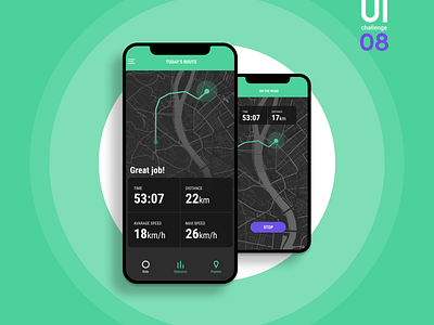 UI challenge 08 - runner APP / nigh mode