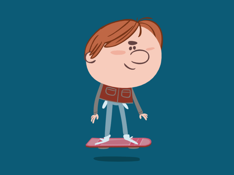 Marty McFly back to the future gif illustration loop marty mcfly