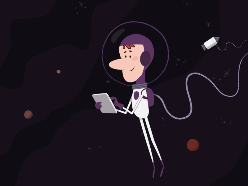 Space animation astronaut gif illustration loop space