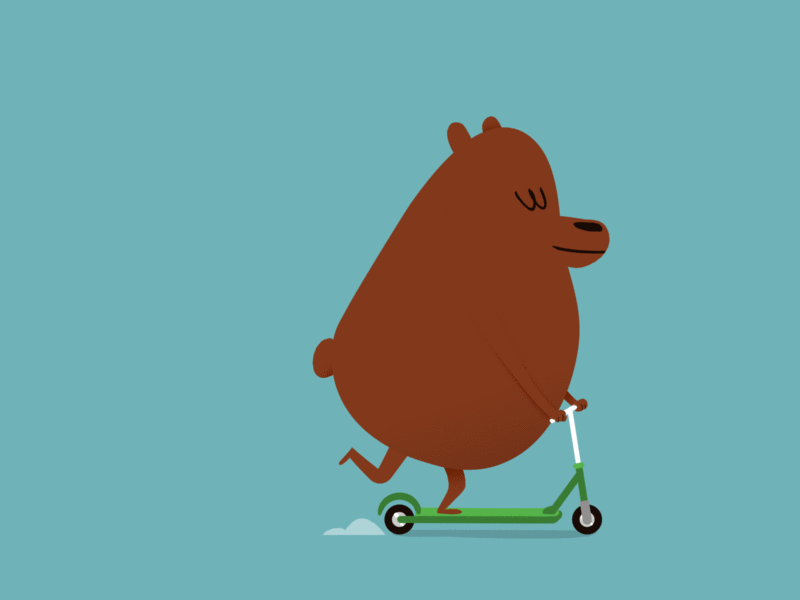 Bear 2d animation bear gif illustration loop