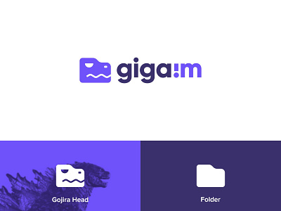Giga.im Logo file logo file sharing logo godzilla logo gojira monster logo web logo