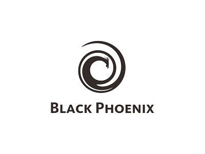 Black Phoenix bird black logo monogram phoenix