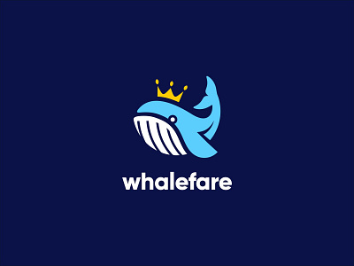 Whalefare Logo animal logo big logo logo whale logo