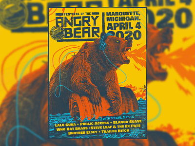 Angry Bear Poster 2020 concert design gig poster illustration music photoshop poster punk screen print