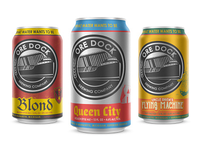 Ore Dock Brewing Cans beer beer branding beer label branding branding design can design label
