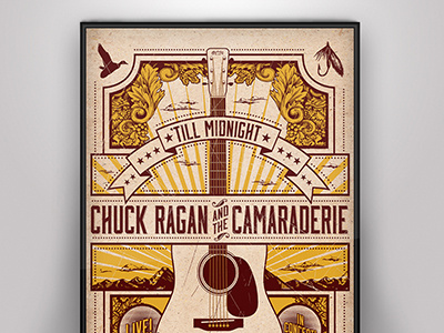 Chuck Ragan Tour Poster acoustic banner design digital gig poster illustration music poster punk rock screenprint show vintage