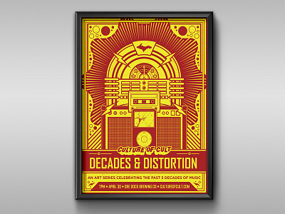 Decades & Distortion Show Poster circle illustrator line poster shape show stroke vector