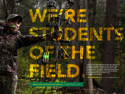 NMU Ad Series arrow bow camo hunting marquette mi nmu northern michigan university overlay realtree