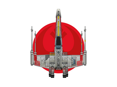 Red Five design illustration mono monoweight star wars vector x wing