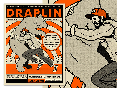 Draplin Poster concert ddc draplin michigan monoweight orange poster screen print tour