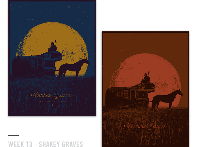 52 Random Gig Posters - Week 13 design screen print guitar shakey graves music concert poster gig poster